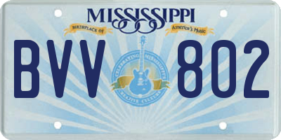 MS license plate BVV802