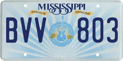 MS license plate BVV803