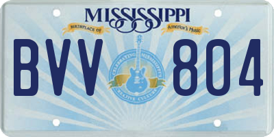 MS license plate BVV804
