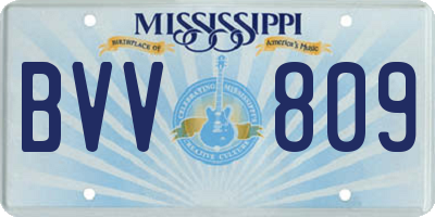 MS license plate BVV809
