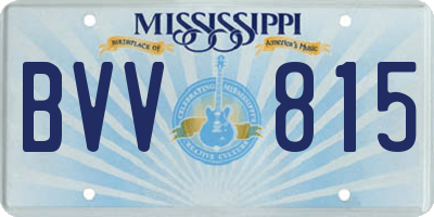 MS license plate BVV815