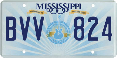 MS license plate BVV824
