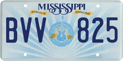 MS license plate BVV825