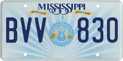 MS license plate BVV830