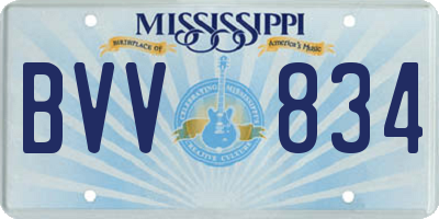 MS license plate BVV834
