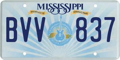 MS license plate BVV837