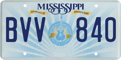 MS license plate BVV840