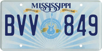 MS license plate BVV849