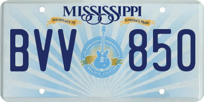 MS license plate BVV850