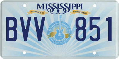 MS license plate BVV851