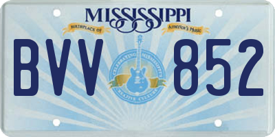 MS license plate BVV852