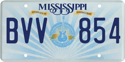MS license plate BVV854