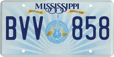 MS license plate BVV858