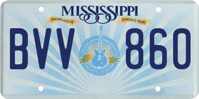 MS license plate BVV860