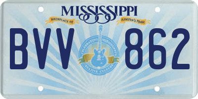 MS license plate BVV862