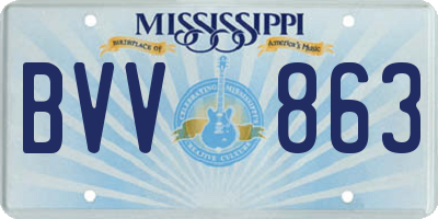 MS license plate BVV863