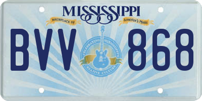 MS license plate BVV868