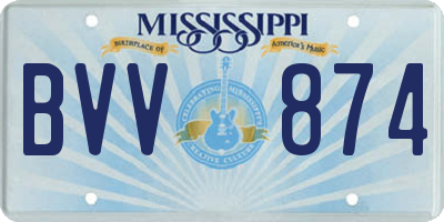 MS license plate BVV874