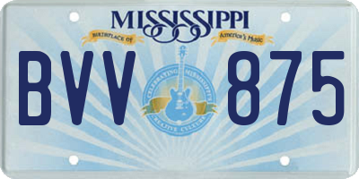 MS license plate BVV875