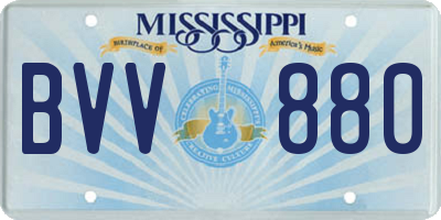 MS license plate BVV880