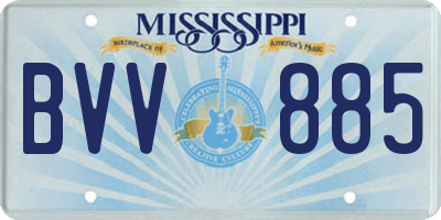 MS license plate BVV885