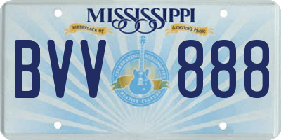MS license plate BVV888