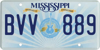 MS license plate BVV889