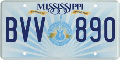 MS license plate BVV890