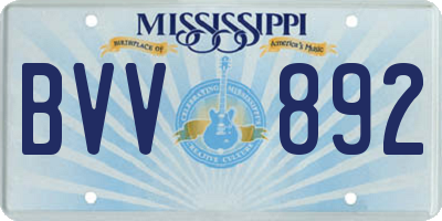 MS license plate BVV892