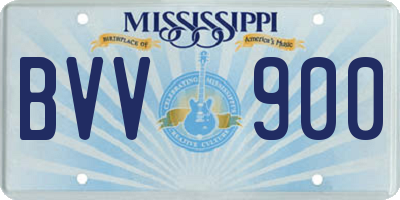 MS license plate BVV900