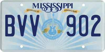 MS license plate BVV902