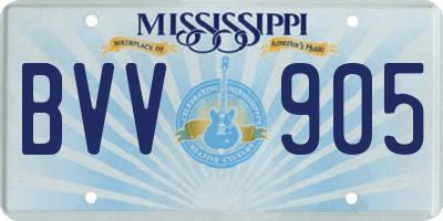 MS license plate BVV905