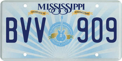 MS license plate BVV909
