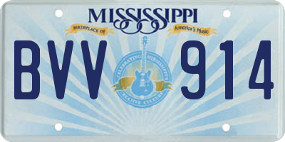 MS license plate BVV914