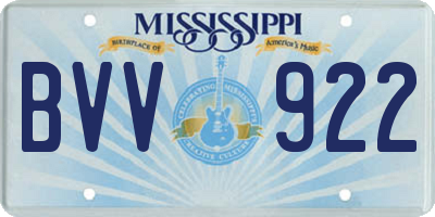 MS license plate BVV922
