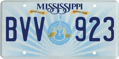 MS license plate BVV923