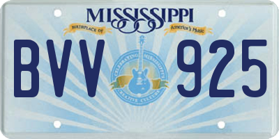 MS license plate BVV925