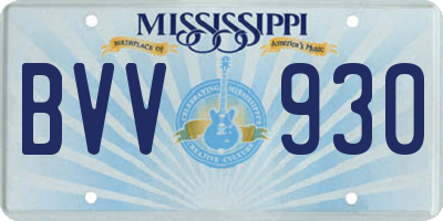MS license plate BVV930