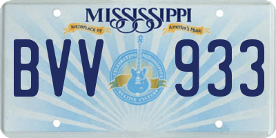 MS license plate BVV933