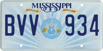 MS license plate BVV934