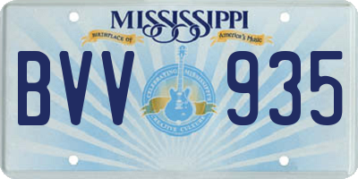 MS license plate BVV935