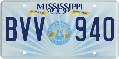MS license plate BVV940