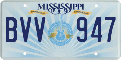 MS license plate BVV947