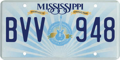 MS license plate BVV948