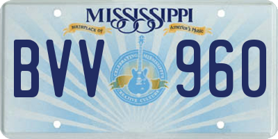 MS license plate BVV960