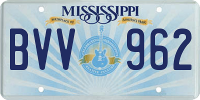 MS license plate BVV962