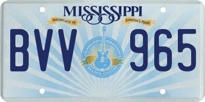 MS license plate BVV965