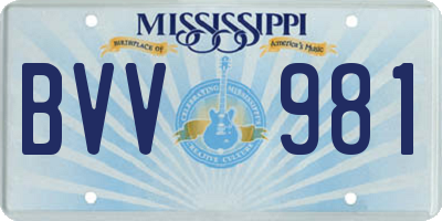 MS license plate BVV981