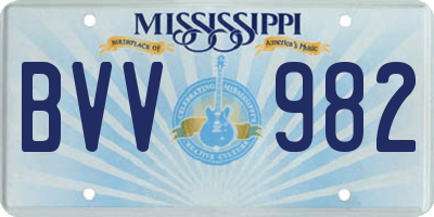 MS license plate BVV982