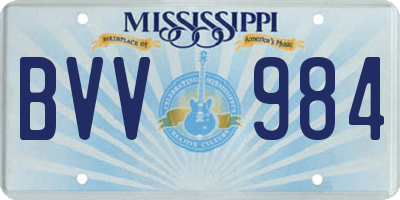 MS license plate BVV984